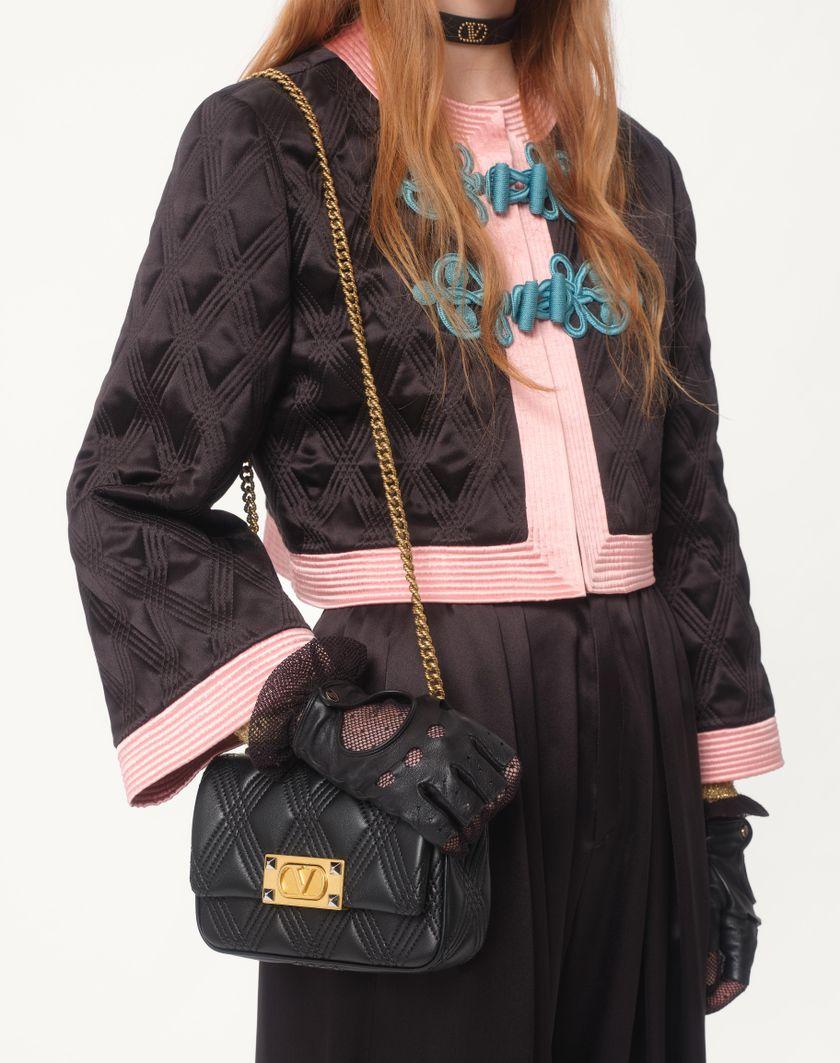 Valentino Handbags Giacca In Doppia Duchesse per Donna in Nero/rosa | Valentino IT Italy
