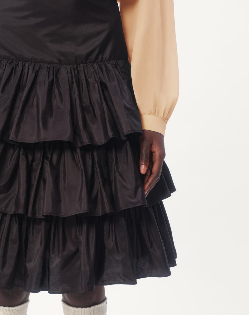 Valentino Handbags Gonna In Taffetas A Balze per Donna in Nero | Valentino IT Italia