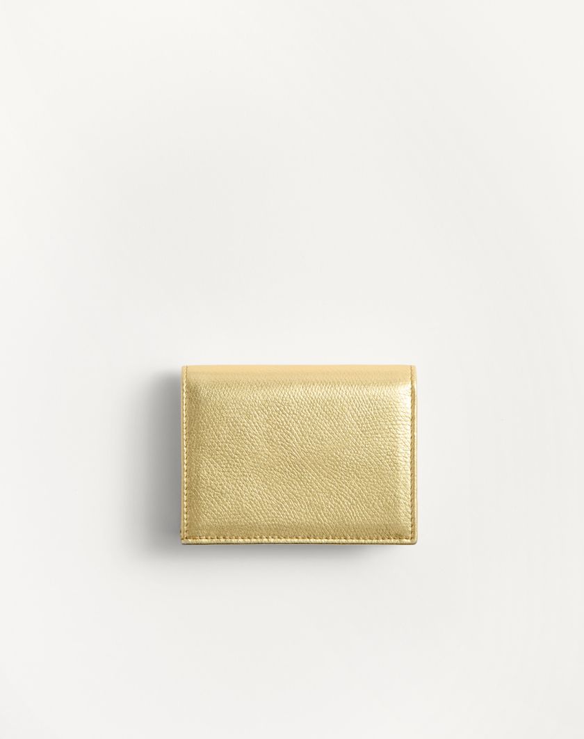 Valentino Handbags Portafoglio Vlogo Signature In Vitello Granato Laminato per Donna in Antique Brass | Valentino IT Soddisfazione Garantita