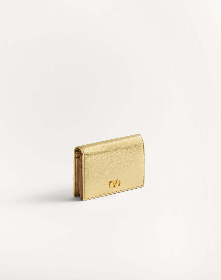 Valentino Handbags Portafoglio Vlogo Signature In Vitello Granato Laminato per Donna in Antique Brass | Valentino IT Soddisfazione Garantita