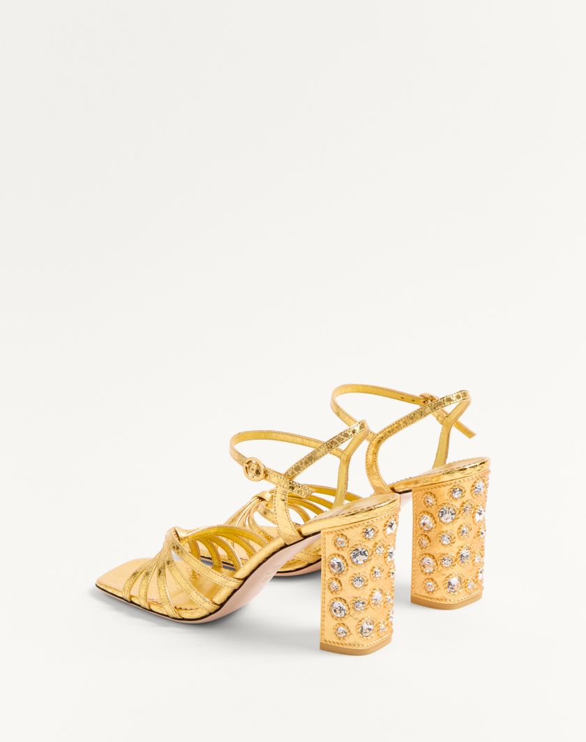 Valentino Handbags Sandalo Preshoes In Ayers Laminato Con Cristalli 90mm per Donna in Oro/crystal | Valentino IT Negozio online di fabbrica