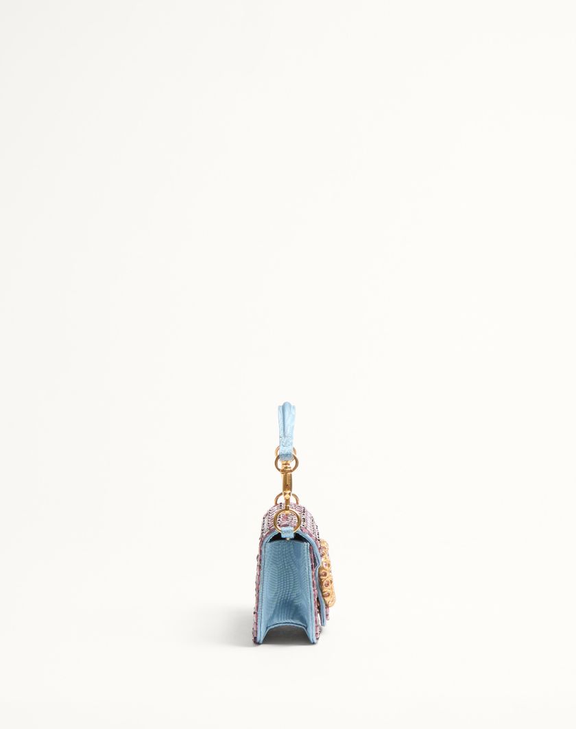 Valentino Handbags Borsa Piccola A Spalla Valentino Garavani Locò Ricamata Con Logo Gioiello per Donna in Ametista/cloudy Blue | Valentino IT Acquista Ora
