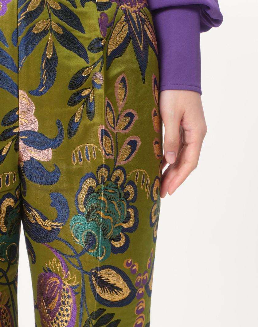 Valentino Handbags Pantaloni In Apres L'hiver Jacquard Floreale Lurex per Donna in Multicolor | Valentino IT Shopping Online