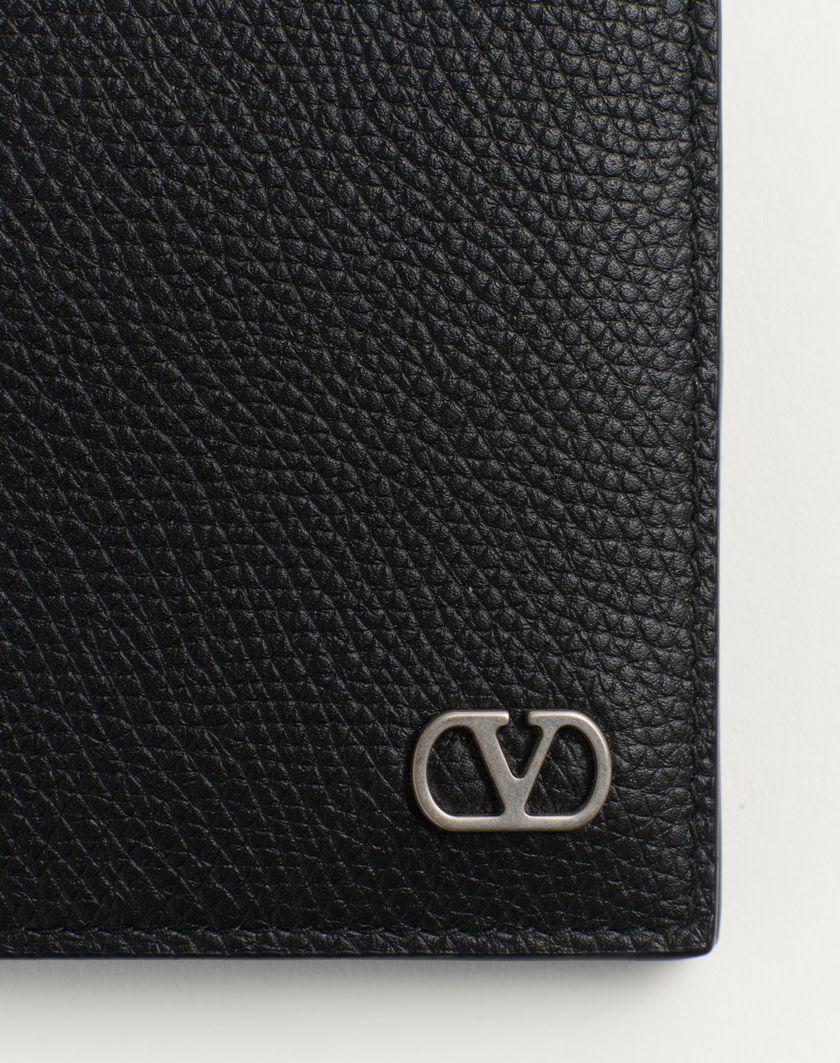 Valentino Handbags Portafoglio Vlogo Signature In Vitello Granato per Uomo in Nero | Valentino IT Offerta