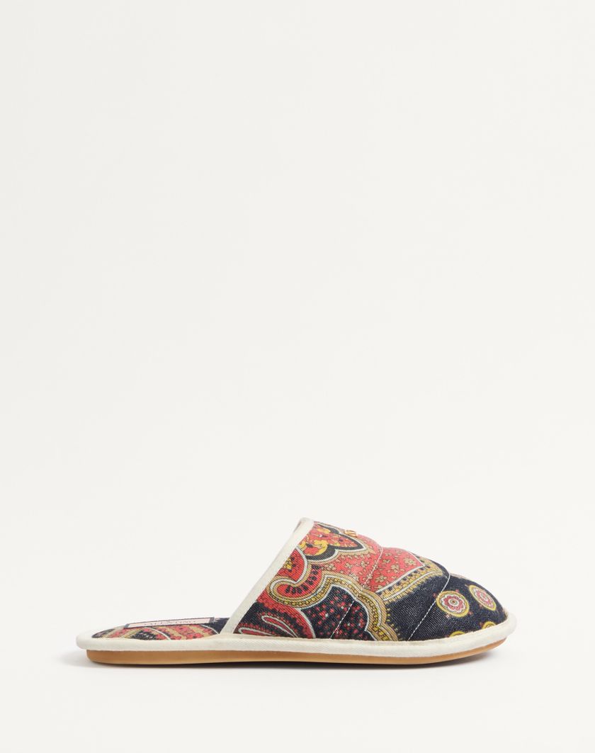 Valentino Handbags Slide Ta Chambre In Tessuto Denim Voyage Imaginaire per Uomo in Multicolor/avorio | Valentino IT Online