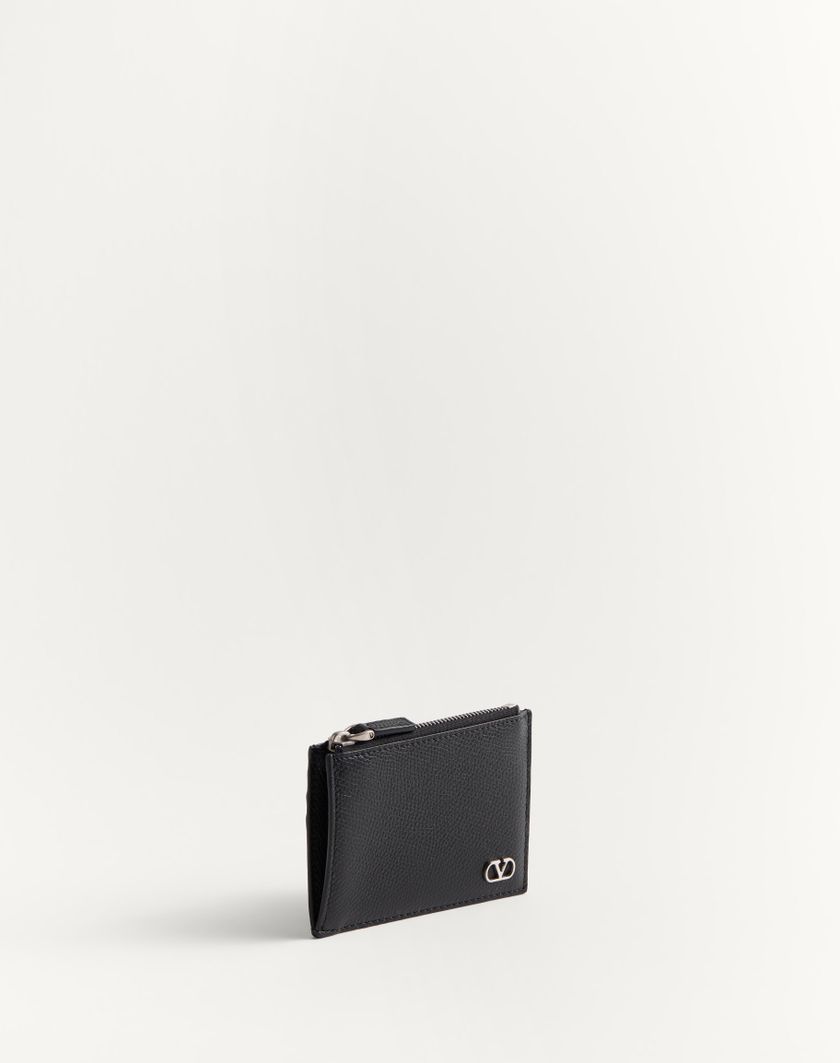 Valentino Handbags Portacarte Vlogo Signature In Vitello Granato per Uomo in Nero | Valentino IT Vendita Calda