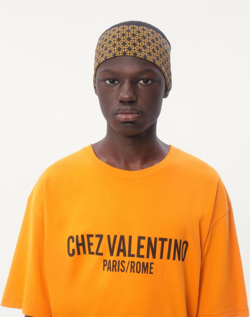 Valentino Handbags T-shirt In Cotone Con Stampa Chez Valentino per Uomo in Avorio | Valentino IT In Linea