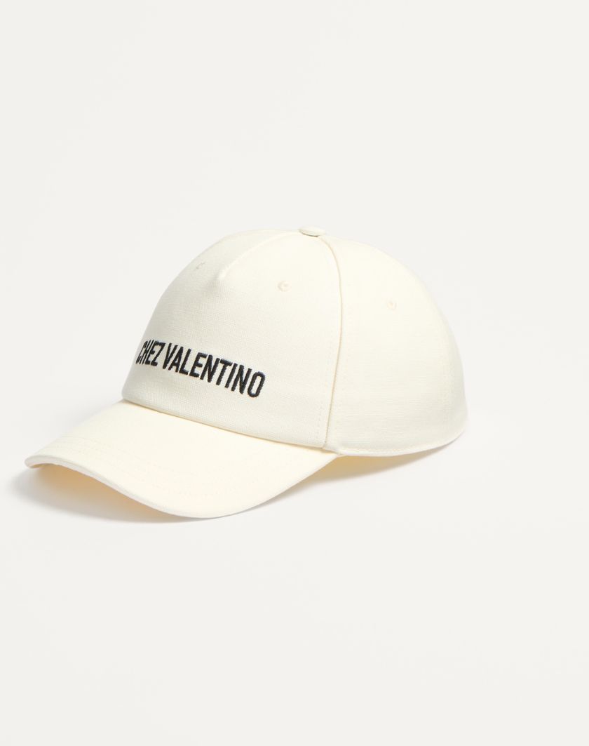 Valentino Handbags Baseball Cap Chez Valentino In Cotone Con Ricamo per Uomo in Avorio/nero | Valentino IT Qualità