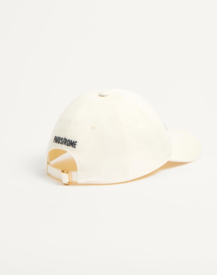 Valentino Handbags Baseball Cap Chez Valentino In Cotone Con Ricamo per Uomo in Avorio/nero | Valentino IT Qualità