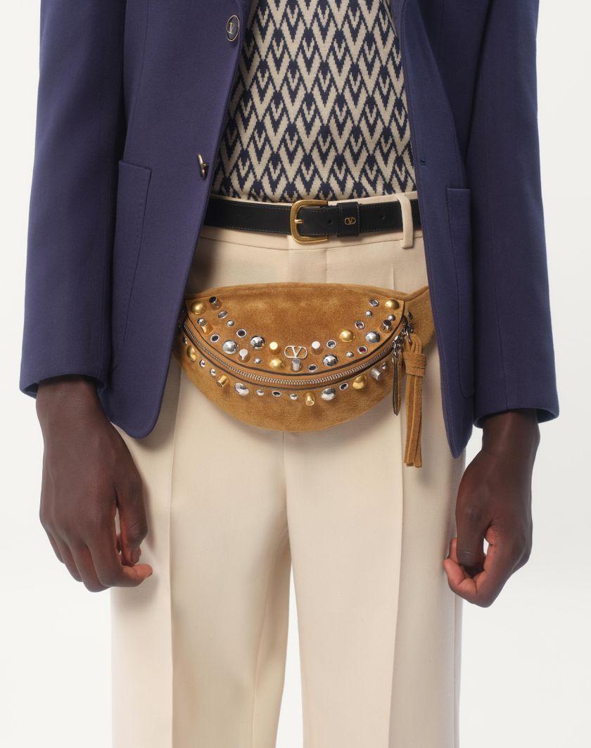 Valentino Handbags Giacca Monopetto In Gabardina Di Lana per Uomo in Indaco | Valentino IT Spedizione Gratuita