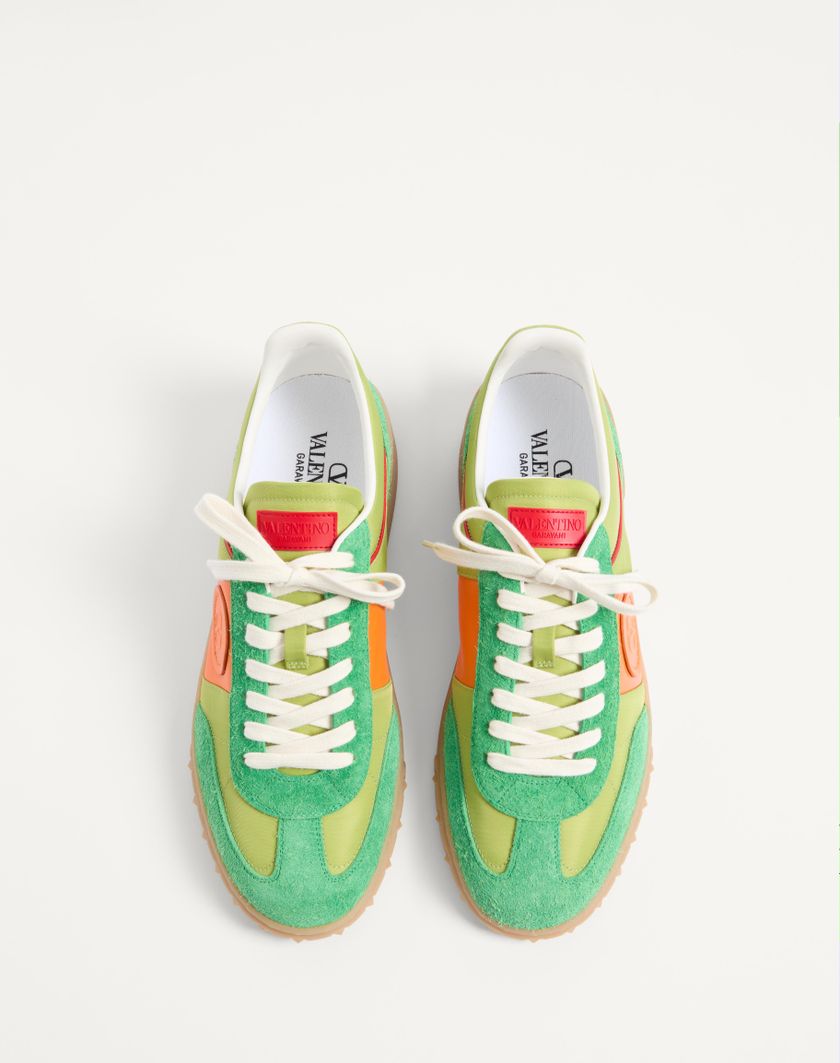 Valentino Handbags Sneaker Low Top Upvillage In Crosta E Nylon per Uomo in Green Briar/chartreuse/pumpkin/corallo | Valentino IT Negozi Online