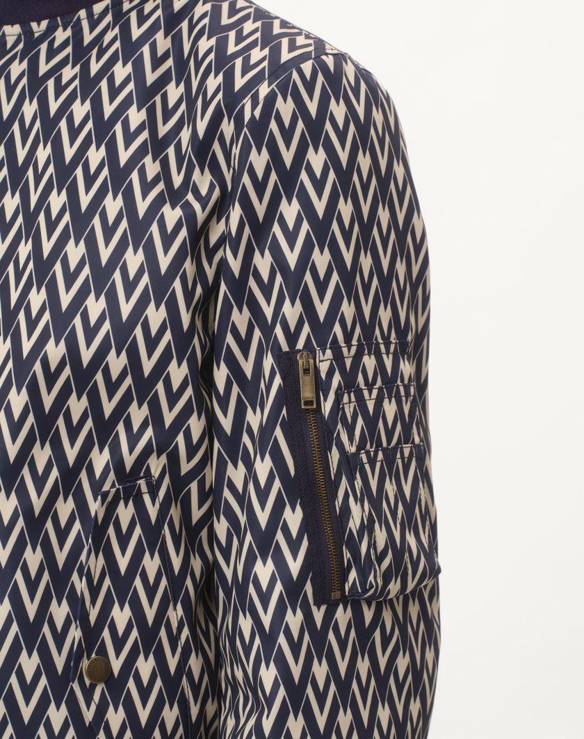 Valentino Handbags Bomber In Nylon Con Stampa Toute La V per Uomo in Navy/crema | Valentino IT Affare Del Giorno