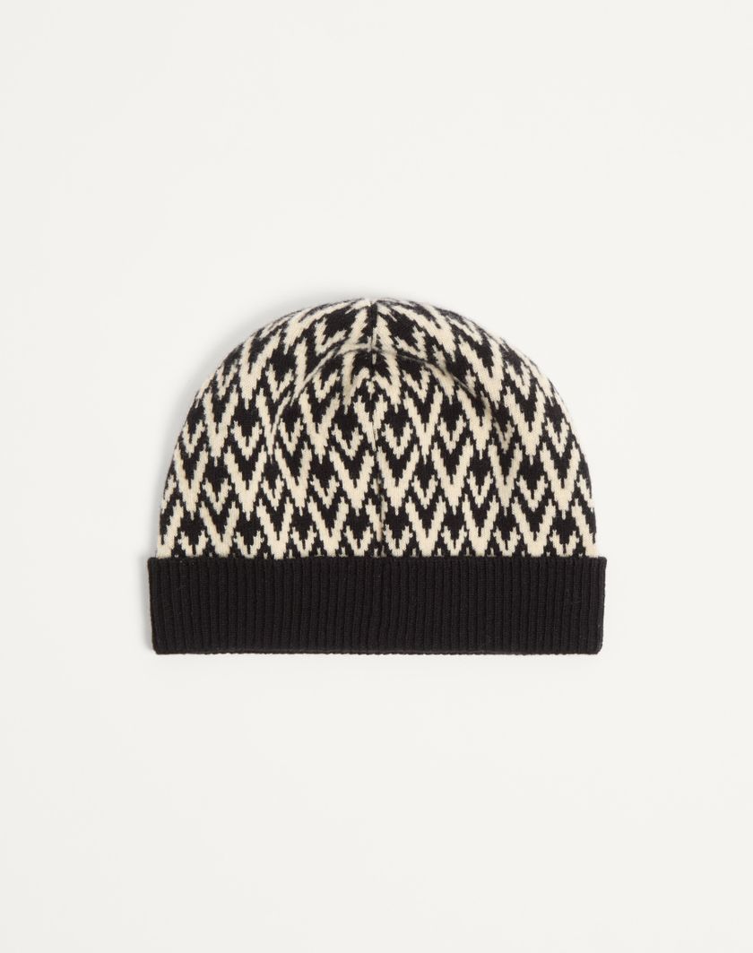 Valentino Handbags Beanie Knitted Toute La V Signature In Lana per Uomo in Navy/crema | Valentino IT Convenienza
