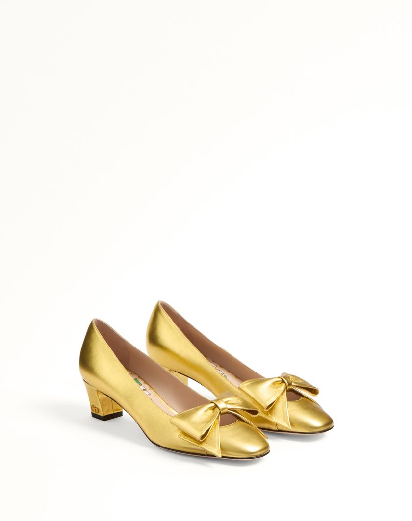 Valentino Handbags Décolleté Bowow In Nappa Laminata 45mm per Donna in Silver | Valentino IT I Più Venduti