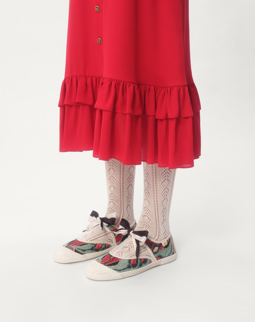 Valentino Handbags Sneaker Ballerina Bay By Bay In Tessuto Jacquard Con Ricamo Floreale per Donna in Multicolor | Valentino IT Moda