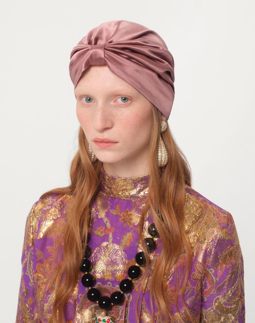 Valentino Handbags Turbante Foulard In Seta per Donna in Oro/rosa | Valentino IT Nuovo
