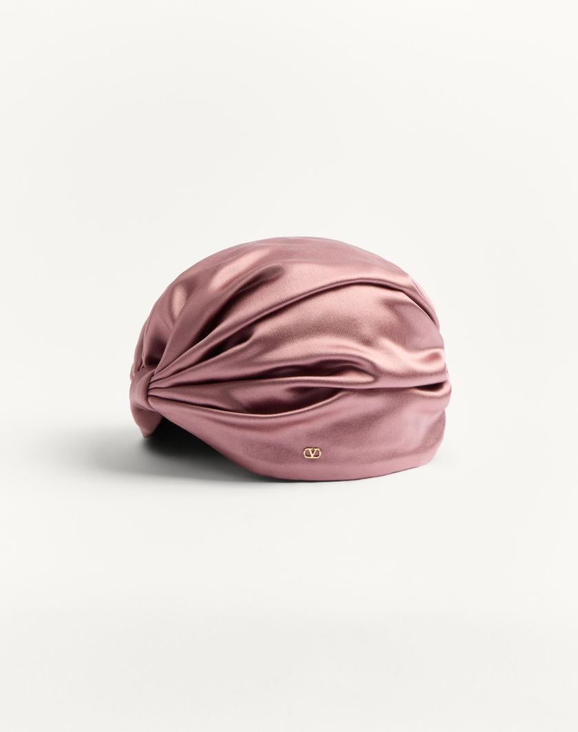 Valentino Handbags Turbante Foulard In Seta per Donna in Oro/rosa | Valentino IT Nuovo