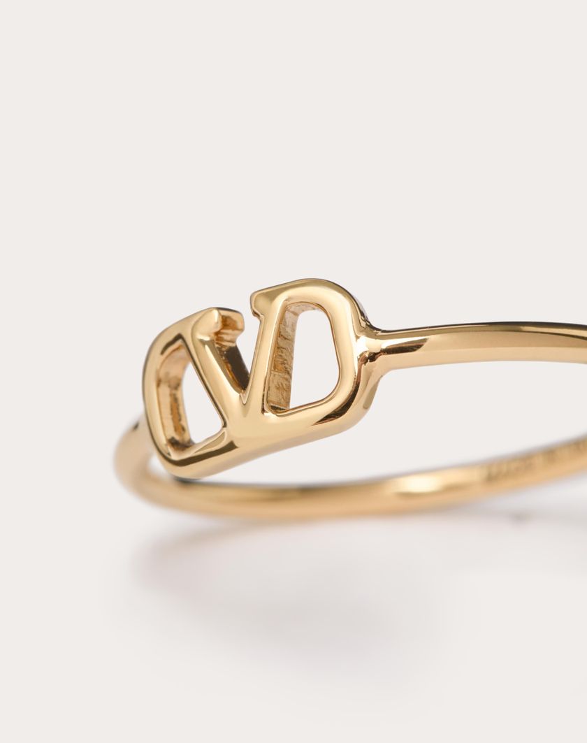 Valentino Handbags Anello Vlogo Signature In Metallo per Donna in Oro | Valentino IT Affare Del Giorno