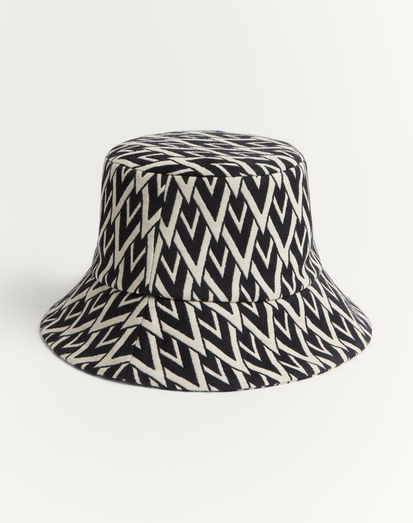 Valentino Handbags Cappello Bucket Toute La V In Lana per Donna in Nero/crema | Valentino IT Offerta