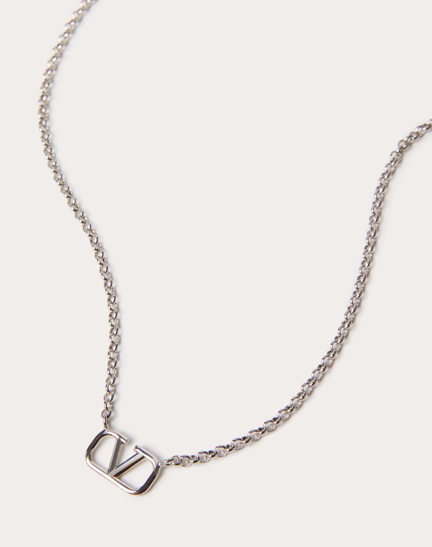 Valentino Handbags Collana Vlogo Signature In Metallo per Uomo in Palladio | Valentino IT Vendita Economica