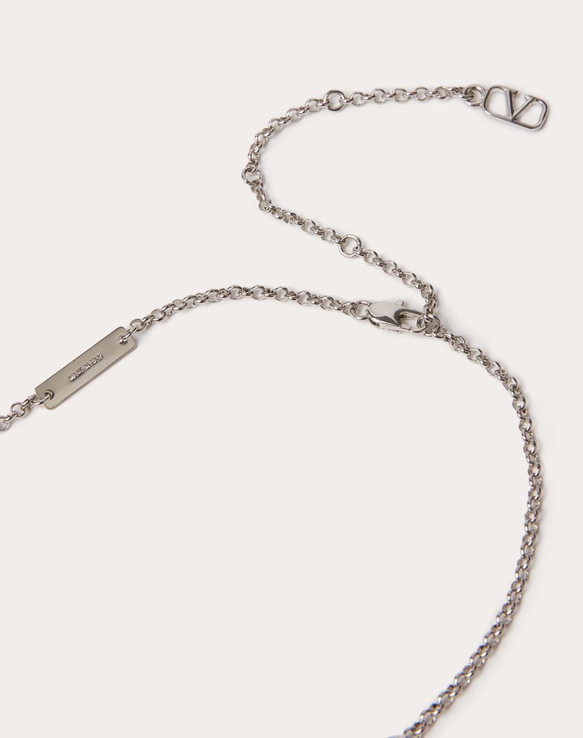 Valentino Handbags Collana Vlogo Signature In Metallo per Uomo in Palladio | Valentino IT Vendita Economica