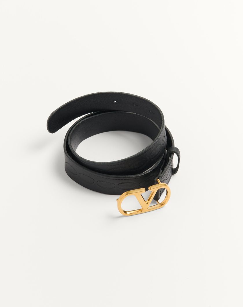 Valentino Handbags Cintura Vlogo Signature In Vitello 30 Mm per Uomo in Nero | Valentino IT Negozio