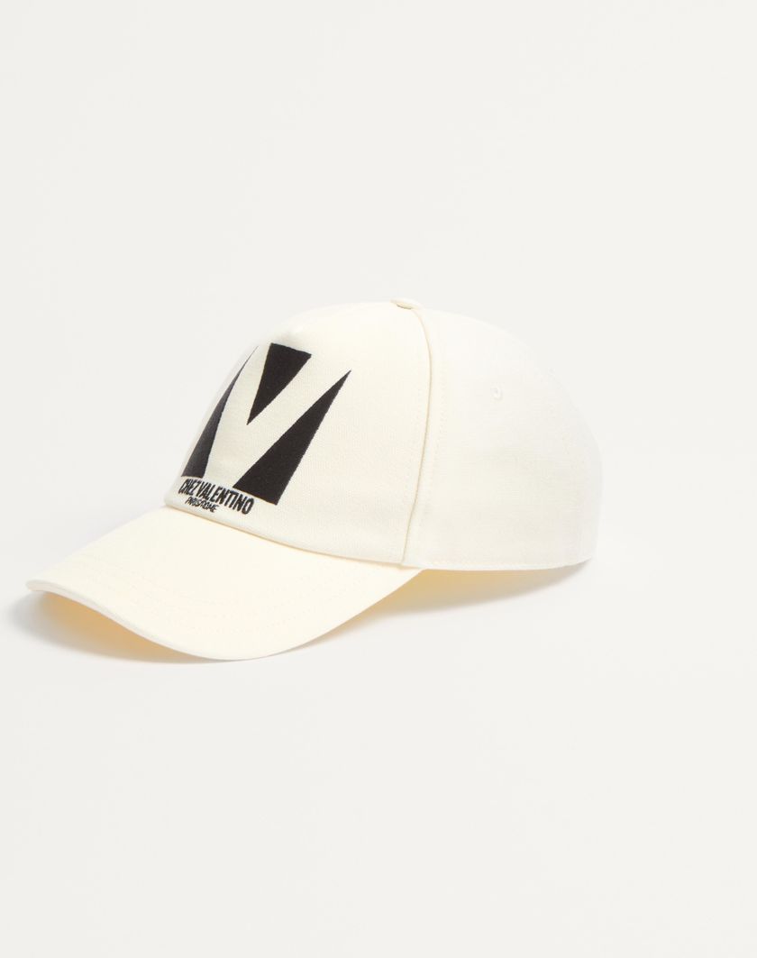Valentino Handbags Baseball Cap Chez Valentino In Cotone Con Ricamo per Uomo in Nero/avorio | Valentino IT Italy