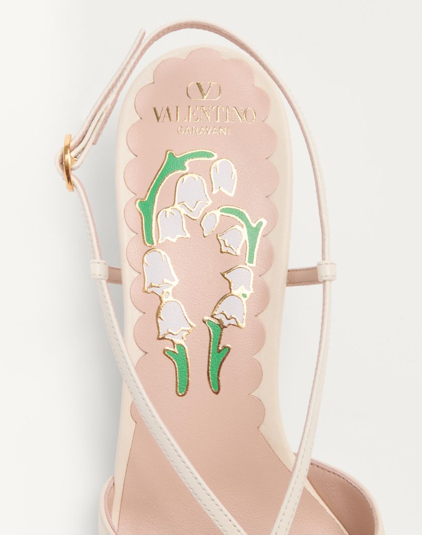 Valentino Handbags Décolleté Slingback Bowow In Capretto Con Specchi E Cristalli 45mm per Donna in Avorio/silver | Valentino IT Spedizione Gratuita