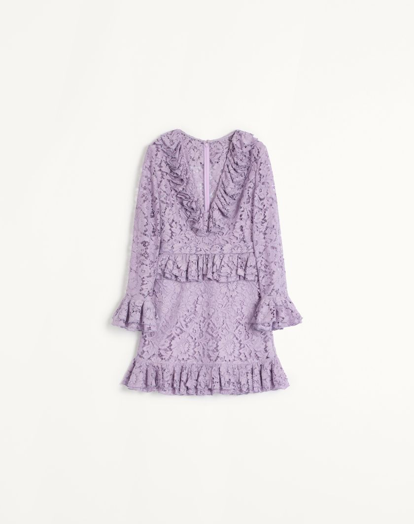 Valentino Handbags Abito Corto In Heavy Lace per Donna in Lavanda | Valentino IT Qualità Garantita