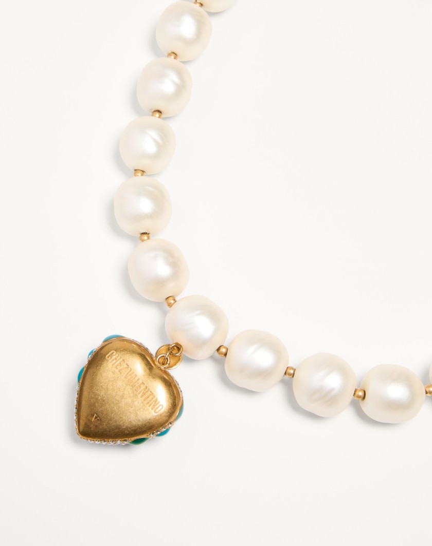 Valentino Handbags Collana Coeur Royal In Metallo Resina Smalto E Cristalli Swarovski® per Donna in Multicolor | Valentino IT Online
