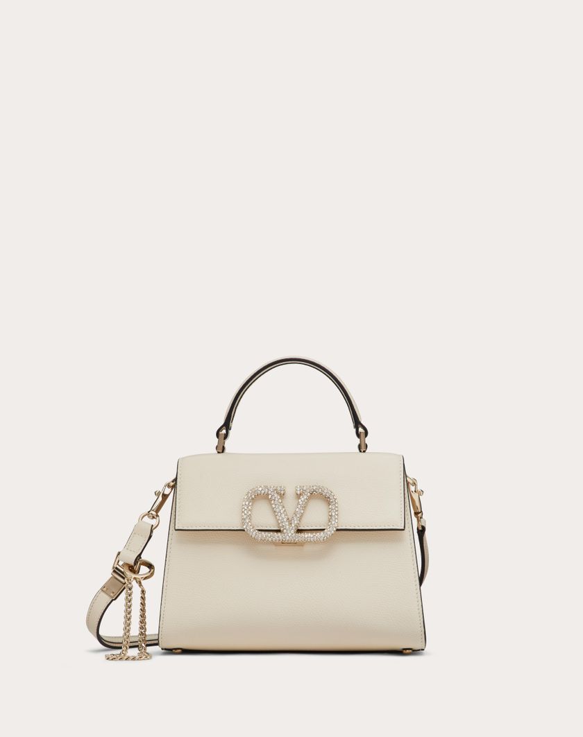 Valentino Handbags Borsa A Mano Piccola Vsling Con Logo Gioiello per Donna in Light Ivory/crystal | Valentino IT Hotsell