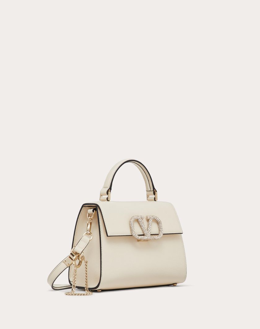 Valentino Handbags Borsa A Mano Piccola Vsling Con Logo Gioiello per Donna in Light Ivory/crystal | Valentino IT Hotsell