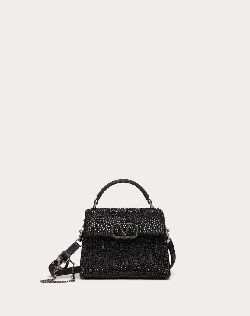 Valentino Handbags Borsa A Mano Mini Vsling Con Ricamo Sparkling per Donna in Jet | Valentino IT Vendita Economica