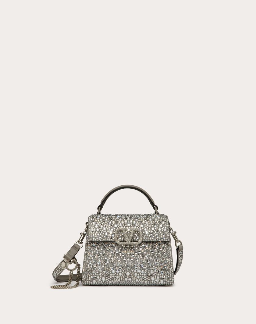 Valentino Handbags Borsa A Mano Mini Vsling Ricamata per Donna in Crystal | Valentino IT Saldi Di Fabbrica
