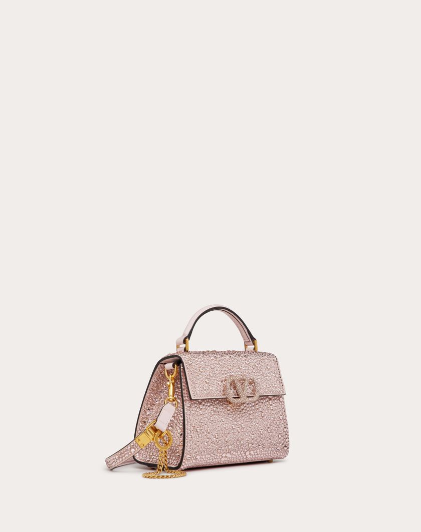 Valentino Handbags Borsa A Mano Mini Vsling Ricamata per Donna in Rose Quartz | Valentino IT 2025
