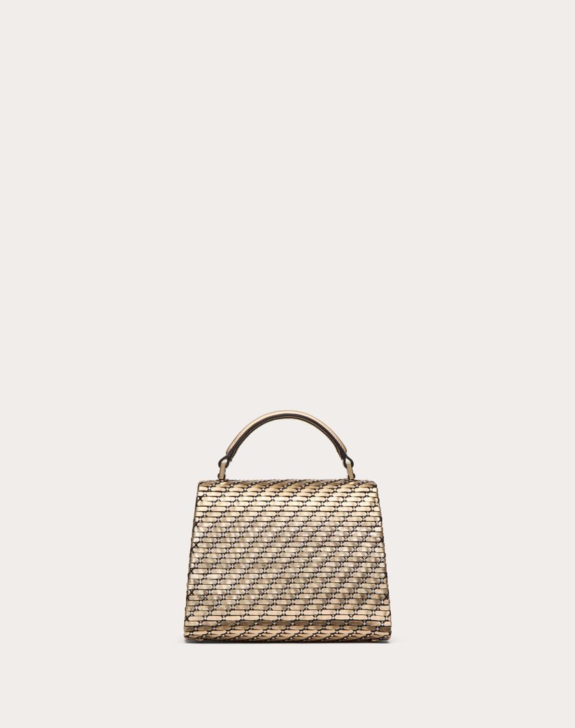 Valentino Handbags Borsa A Mano Mini Valentino Garavani Vsling Intrecciata per Donna in Oro/crystal | Valentino IT Nuovo