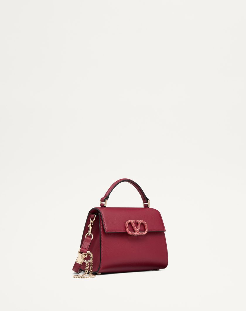 Valentino Handbags Borsa A Mano Mini Valentino Garavani Vsling Con Logo Gioiello per Donna in Rosso Scuro | Valentino IT Qualità