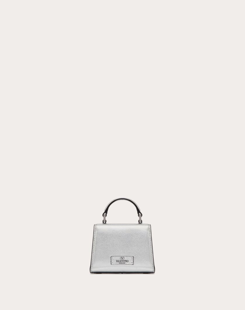 Valentino Handbags Borsa A Mano Micro Vsling In Vitello Granato Metallizzato per Donna in Argento | Valentino IT Pezzi Unici