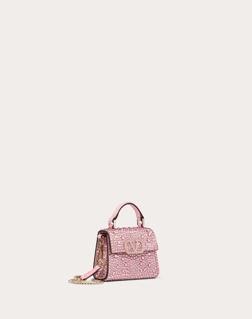 Valentino Handbags Borsa A Mano Micro Vsling Ricamata per Donna in Rose/bubble | Valentino IT Soddisfazione Garantita