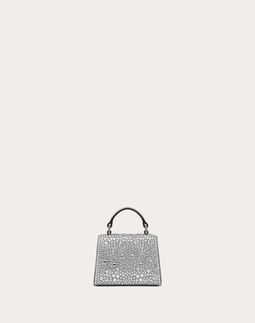 Valentino Handbags Borsa A Mano Micro Vsling Ricamata per Donna in Grigio/crystal | Valentino IT Qualità Garantita