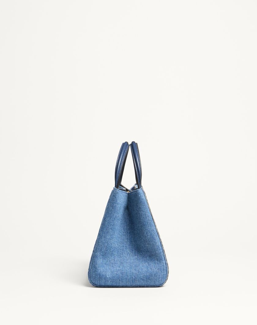 Valentino Handbags Borsa A Mano Media Valentino Garavani Alltime In Denim Con Tracolla Nastro Ricamato per Donna in Denim/worker/multicolor | Valentino IT Negozi Online