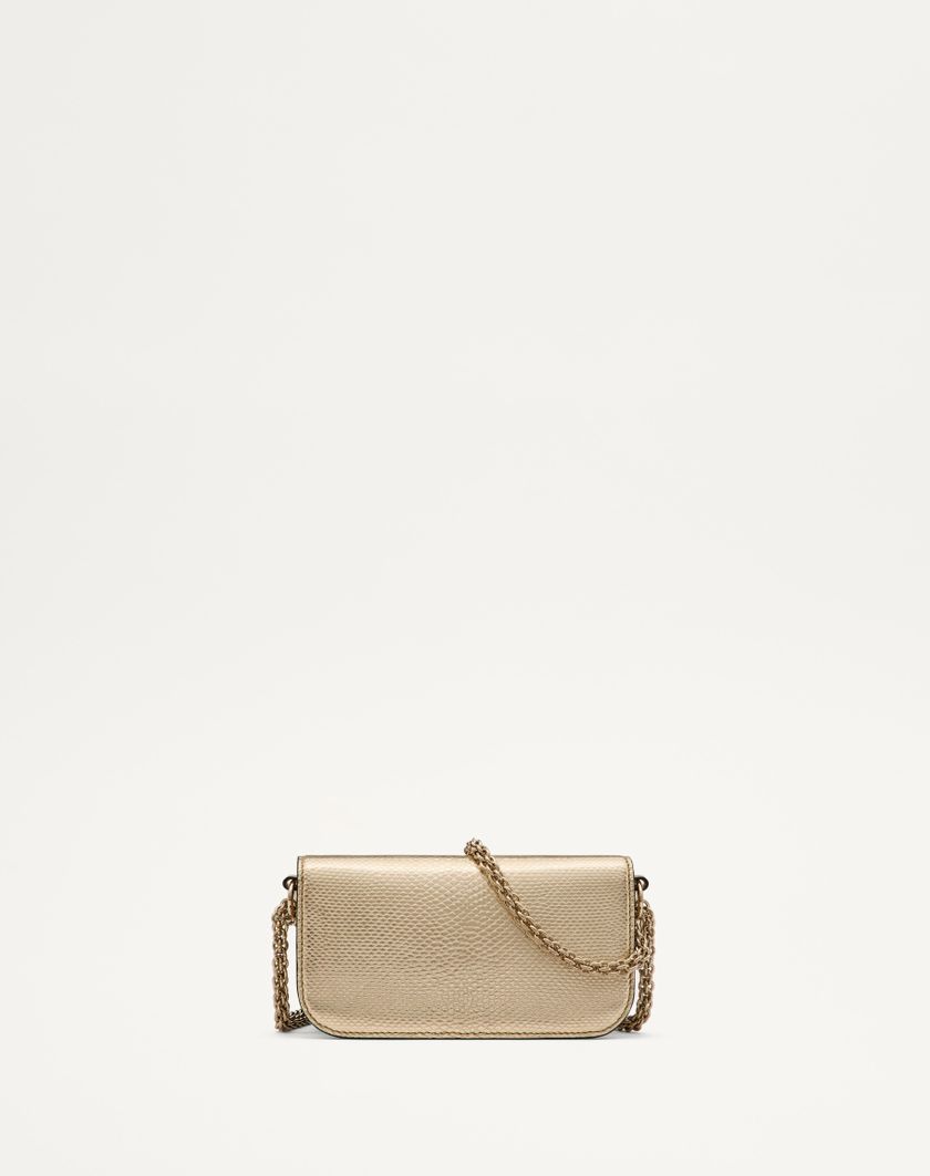Valentino Handbags Borsa Piccola A Spalla Valentino Garavani Valentino Garavani Locò In Karung Metallizzato per Donna in Platino/beige/crystal Gold | Valentino IT Saldi