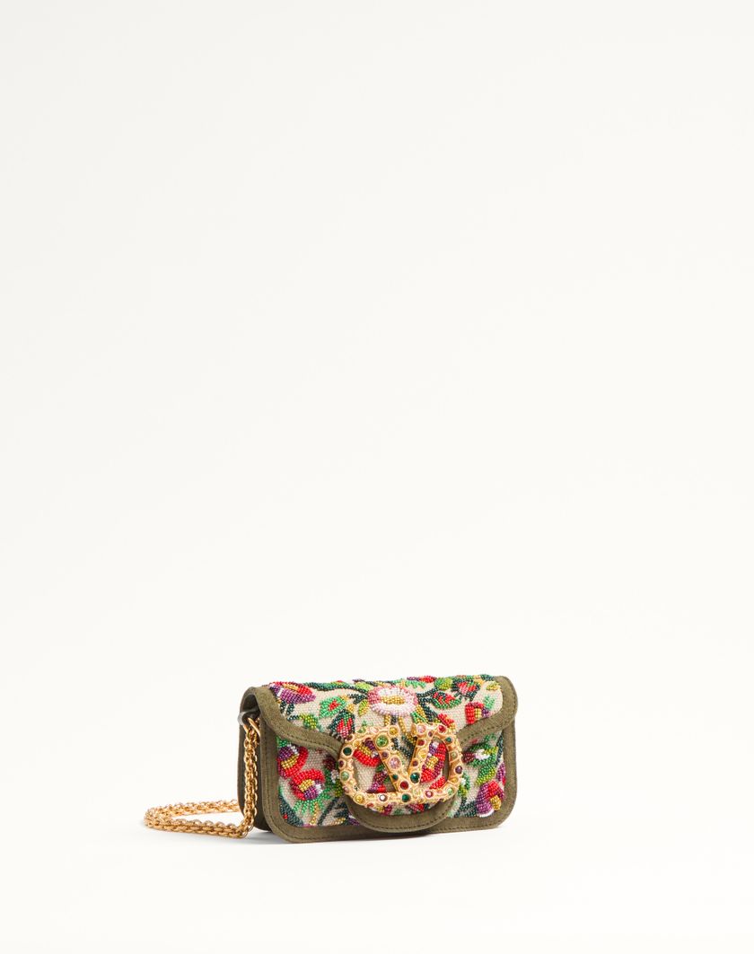 Valentino Handbags Borsa Piccola A Spalla Valentino Garavani Locò Ricamata Con Logo Gioiello per Donna in Naturale/multicolor | Valentino IT Vendita Economica