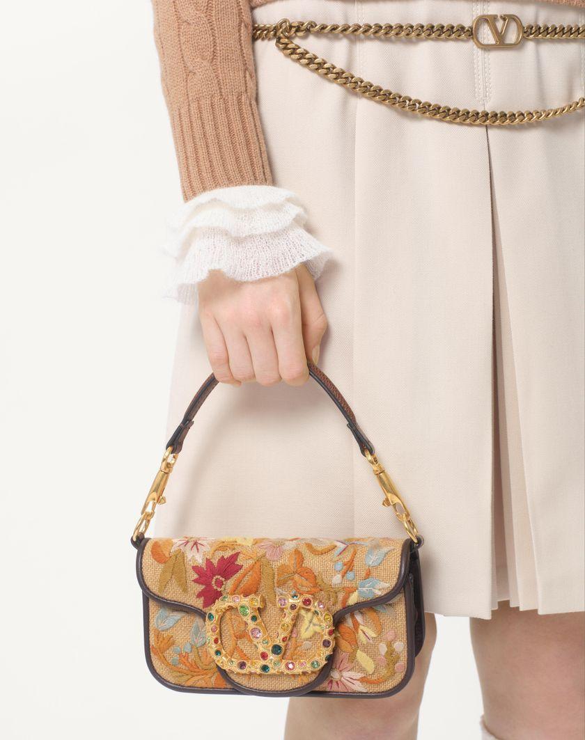 Valentino Handbags Borsa Piccola A Spalla Valentino Garavani Locò Ricamata Con Logo Gioiello per Donna in Multicolor/testa Di Moro/tabacco | Valentino IT Saldi Di Fabbrica