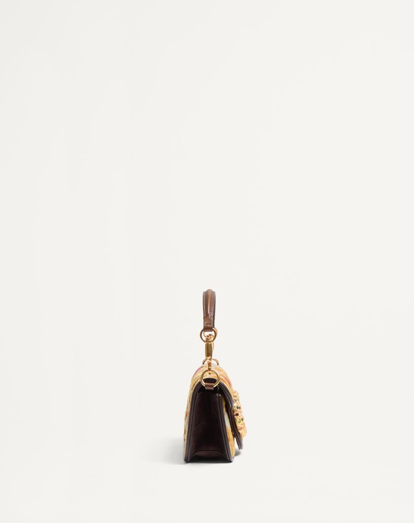 Valentino Handbags Borsa Piccola A Spalla Valentino Garavani Locò Ricamata Con Logo Gioiello per Donna in Multicolor/testa Di Moro/tabacco | Valentino IT Saldi Di Fabbrica