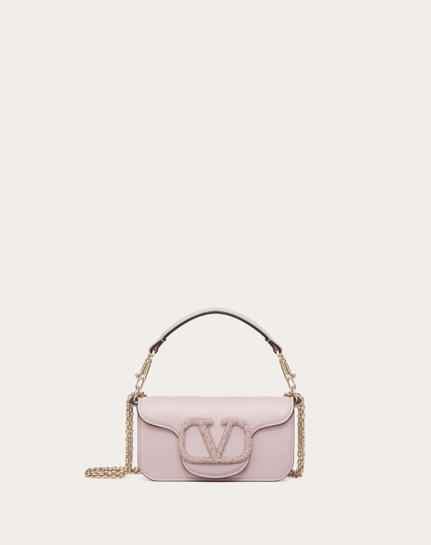 Valentino Handbags Borsa Piccola A Spalla Valentino Garavani Locò Con Logo Gioiello per Donna in Water Lilac | Valentino IT