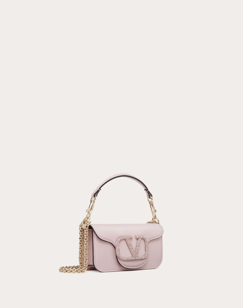 Valentino Handbags Borsa Piccola A Spalla Valentino Garavani Locò Con Logo Gioiello per Donna in Water Lilac | Valentino IT In Saldo