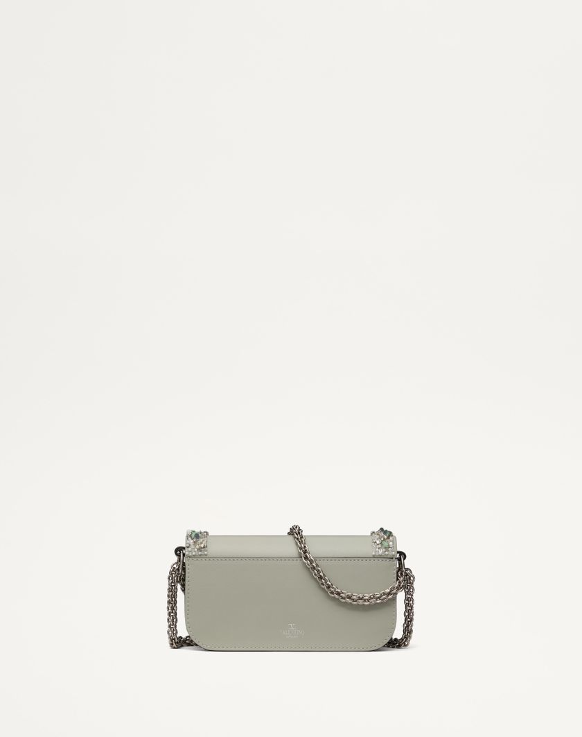 Valentino Handbags Borsa Piccola A Spalla Valentino Garavani Locò Ricamata per Donna in Crystal/grigio | Valentino IT Moda