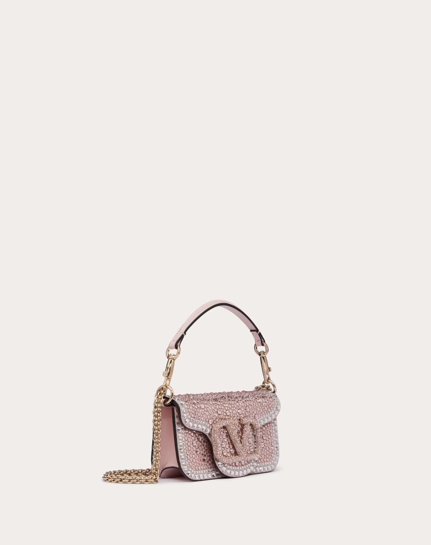 Valentino Handbags Borsa Piccola A Spalla Valentino Garavani Locò Con Strass per Donna in Crystal/rose Quartz/platino | Valentino IT 2025