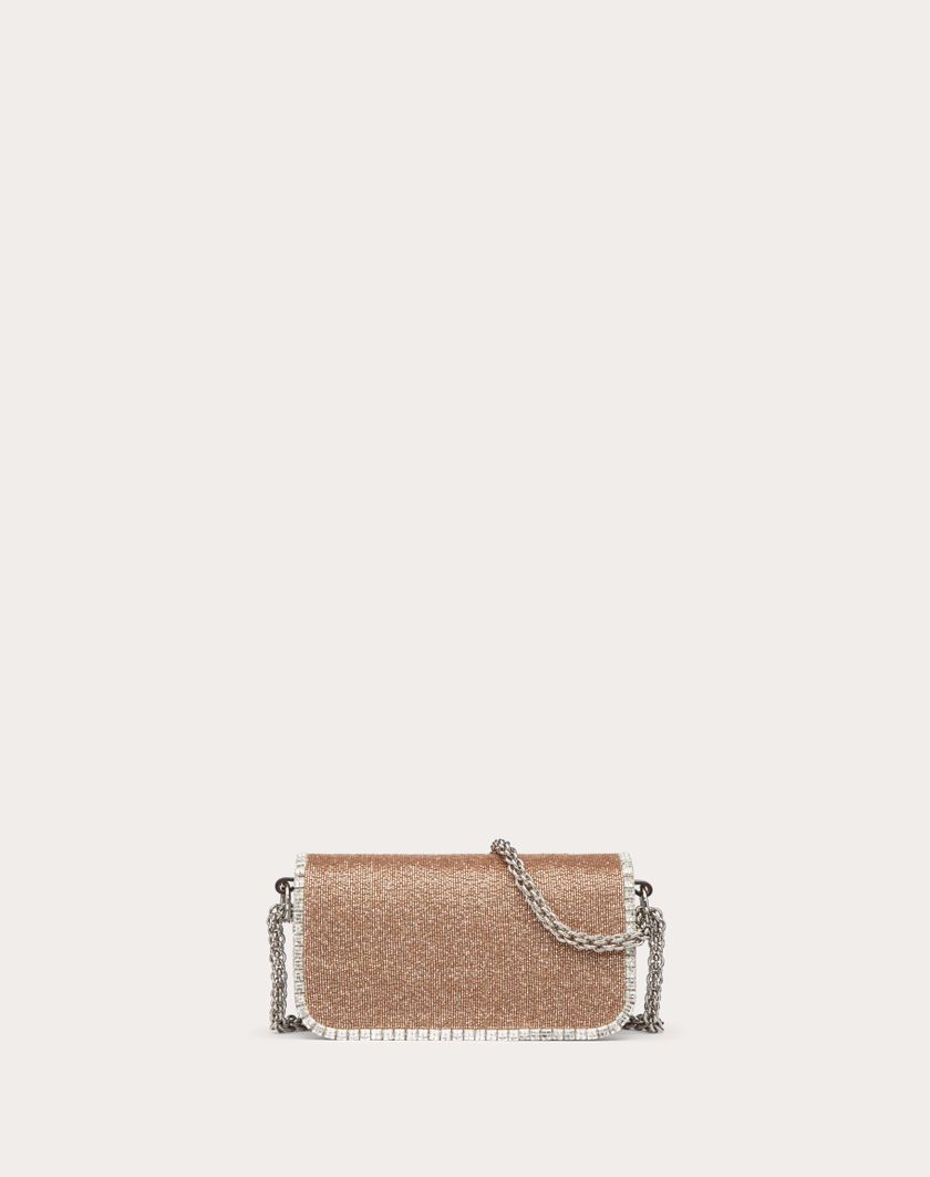 Valentino Handbags Borsa Piccola A Spalla Valentino Garavani Locò Ricamata per Donna in Crystal | Valentino IT Italia